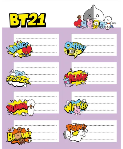 BT21 - naklejki na zeszyt