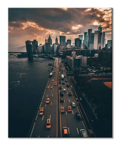 Pochmurny Manhattan - obraz na płótnie