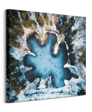 Zimowe jezioro - obraz na płótnie
