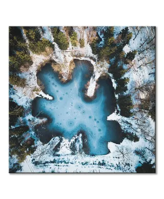 Zimowe jezioro - obraz na płótnie
