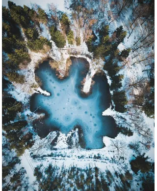 Zimowe jezioro - plakat