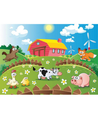 Fototapeta dla dzieci - Farma i zwierzaki - 254x183 cm