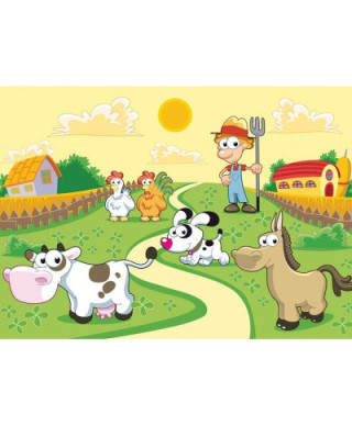 Fototapeta dla dzieci - Farmer i zwierzaki - 254x183 cm