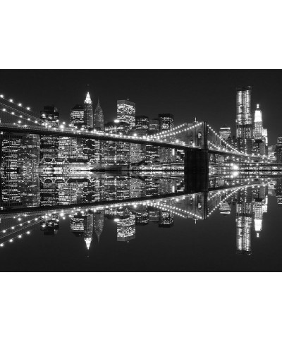 Fototapeta na ścianę - New York (Brooklyn Bridge night BW) - 254x183 cm