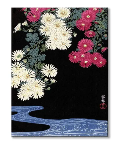 Chrysanthemum and Running Water - obraz na płótnie