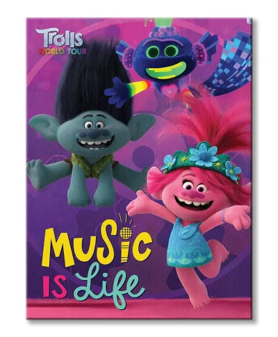Trolls World Tour Music Is Life - obraz na płótnie