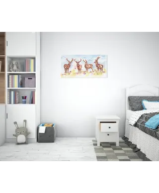 Stag Herd - obraz na płótnie