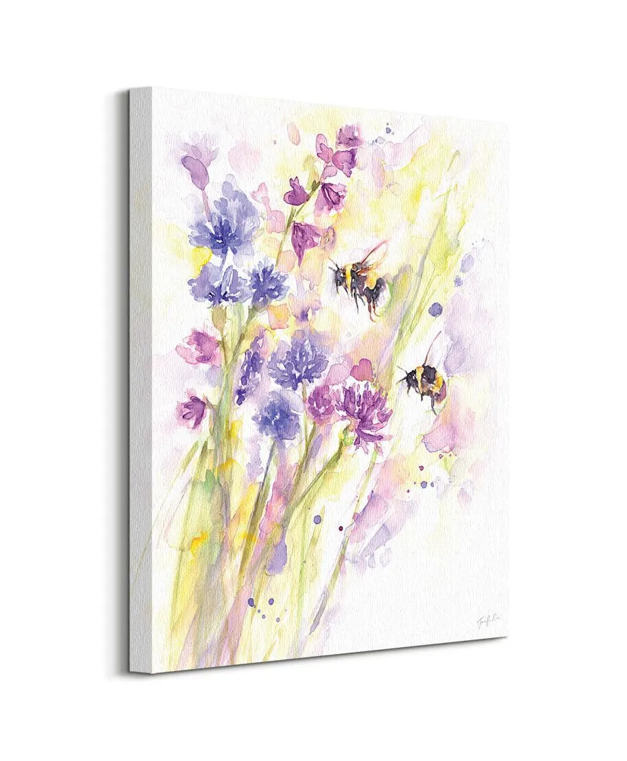 Bees Wildflowers - obraz na płótnie