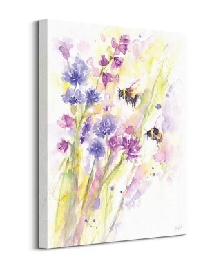 Bees Wildflowers - obraz na płótnie
