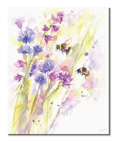 Bees Wildflowers - obraz na płótnie