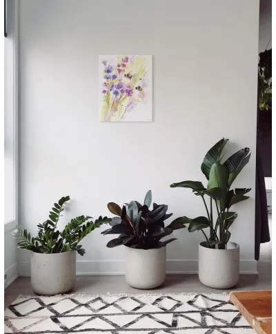 Bees Wildflowers - obraz na płótnie