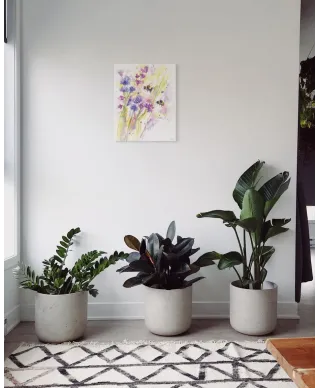 Bees Wildflowers - obraz na płótnie