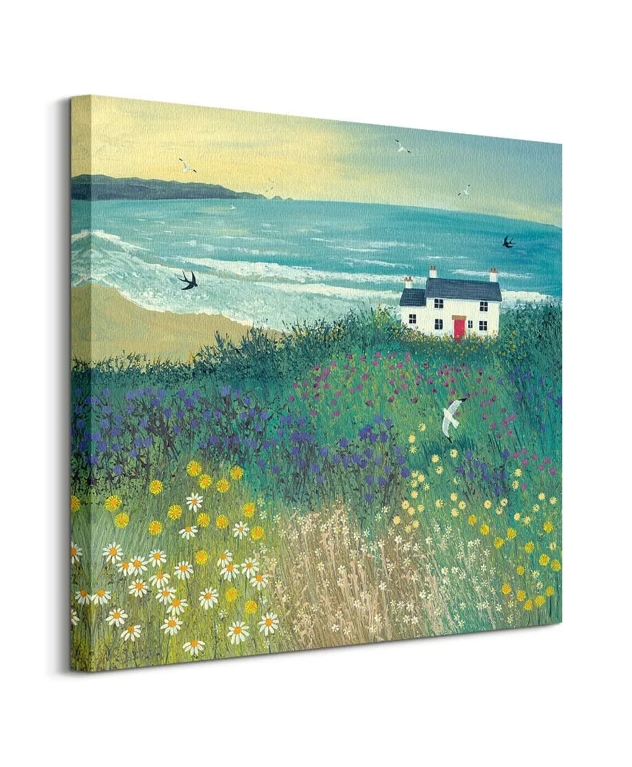 Cottage by Ocean Meadow - obraz na płótnie