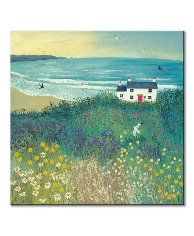 Cottage by Ocean Meadow - obraz na płótnie