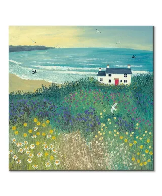 Cottage by Ocean Meadow - obraz na płótnie
