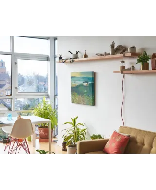 Cottage by Ocean Meadow - obraz na płótnie