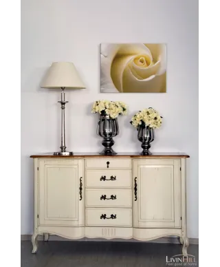 Kremowa Róża - Obraz na płótnie