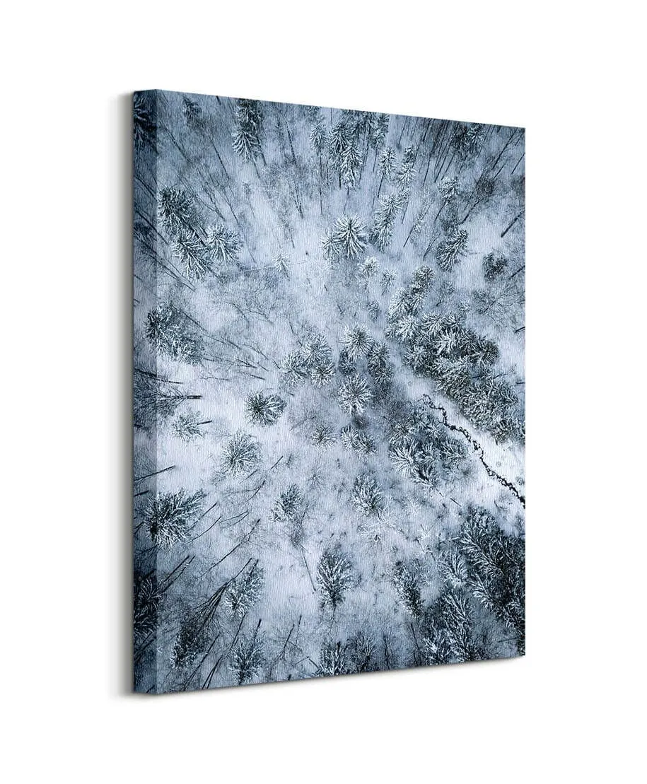 Zaśnieżony las - obraz na płótnie