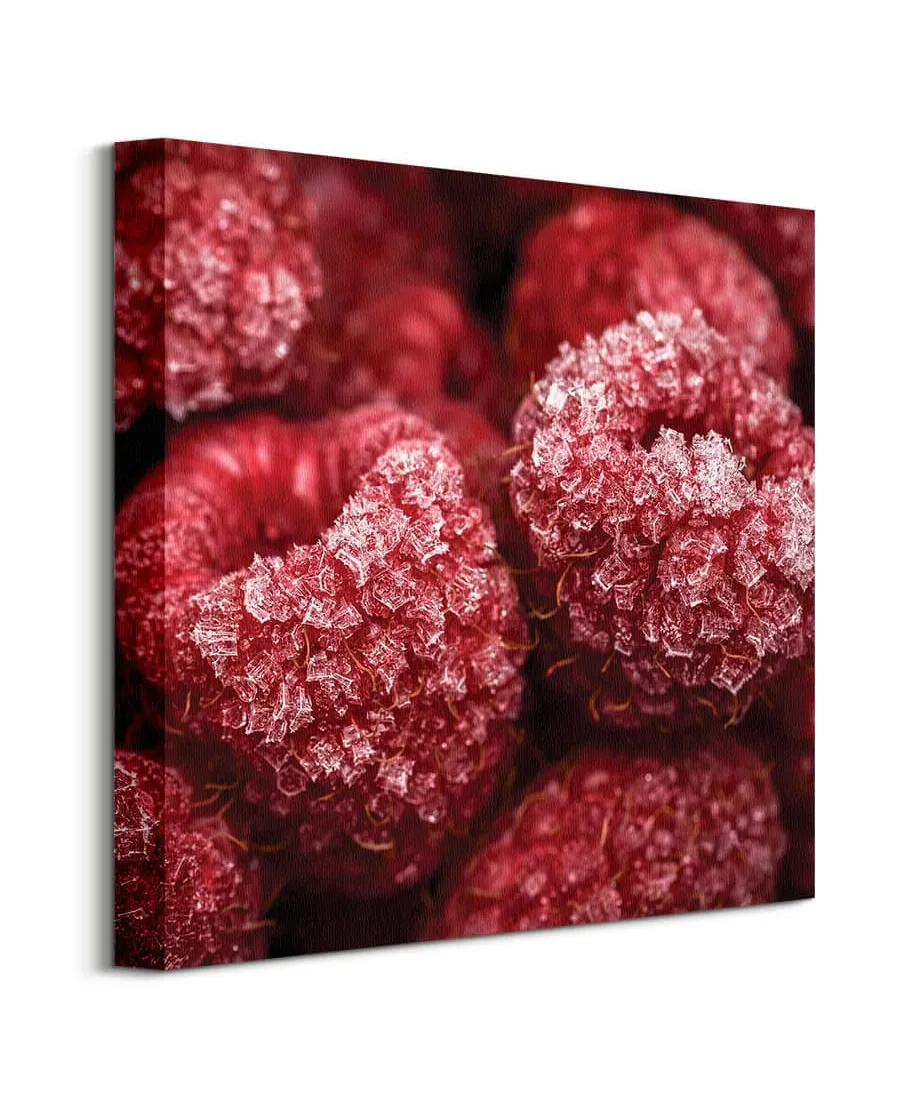 Zmrożone maliny - obraz na płótnie