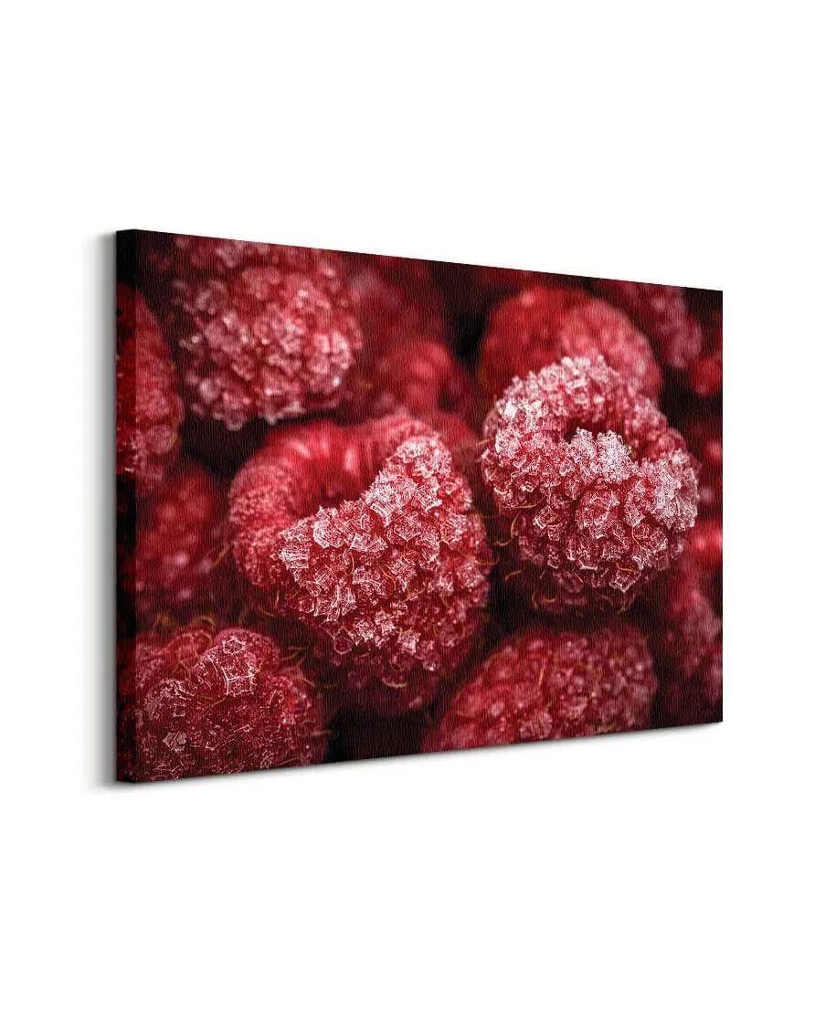 Zmrożone maliny - obraz na płótnie