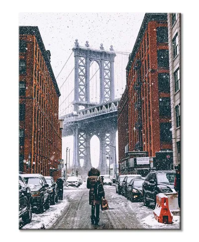 Zimowy Brooklyn - obraz na płótnie