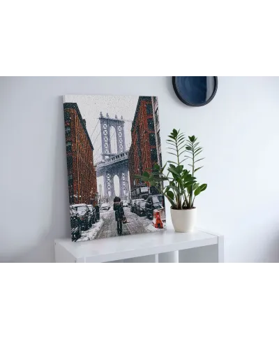 Zimowy Brooklyn - obraz na płótnie