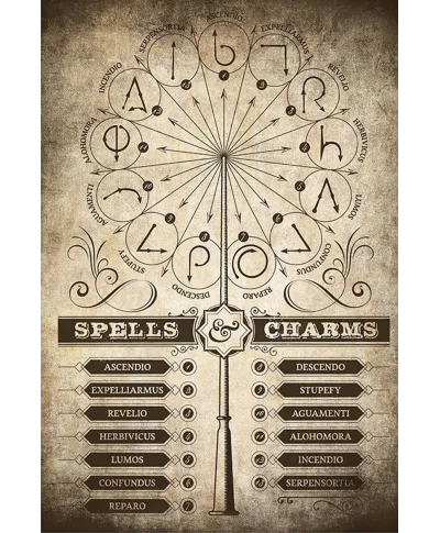Harry Potter Spells Charms - plakat