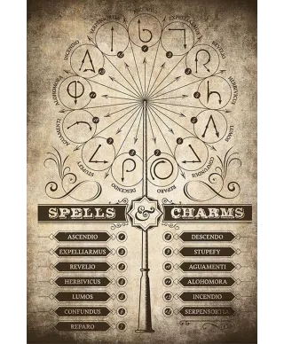 Harry Potter Spells Charms - plakat