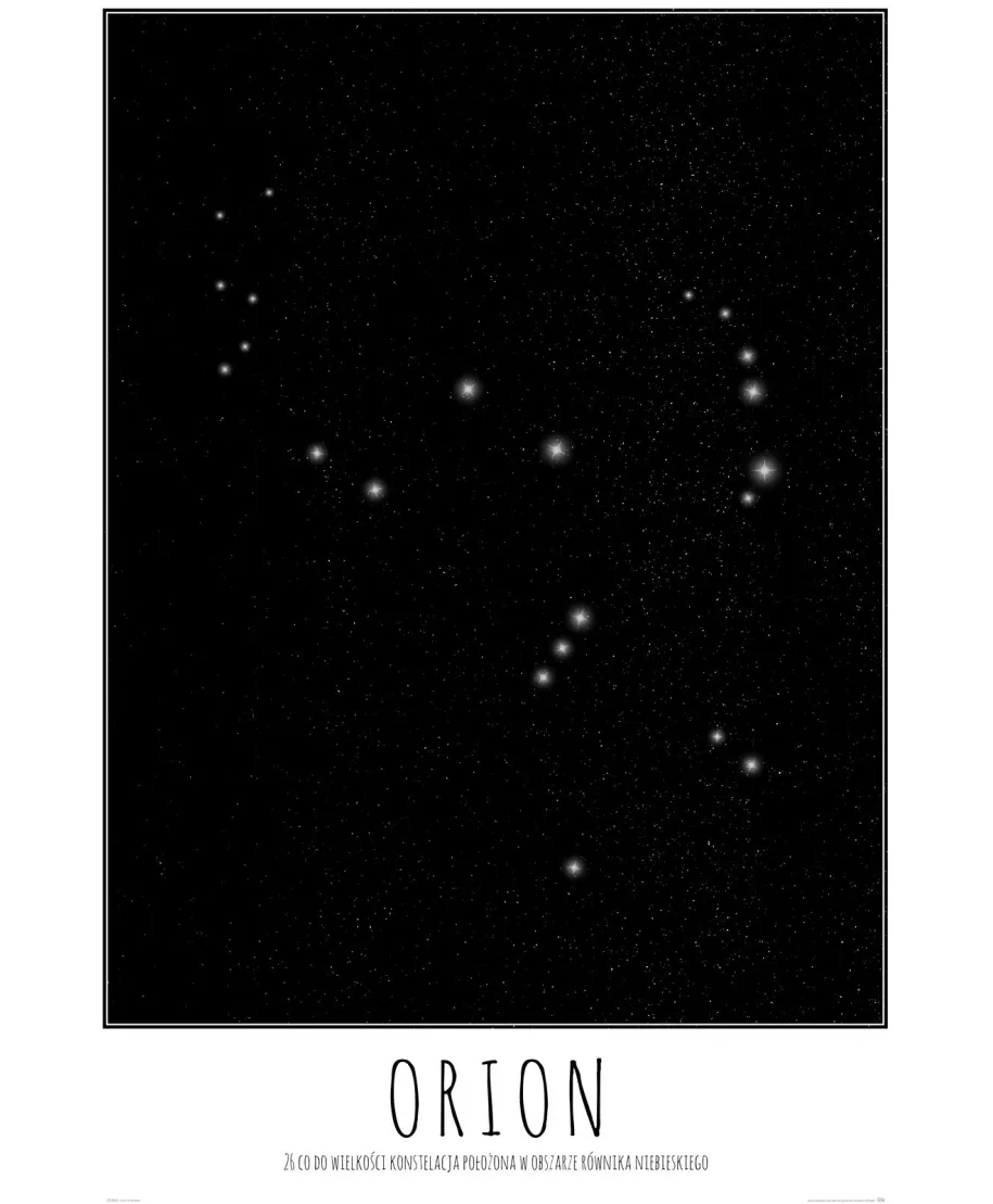 Orion konstelacja z opisem - plakat