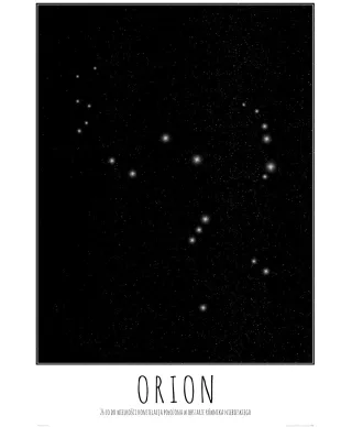 Orion konstelacja z opisem - plakat