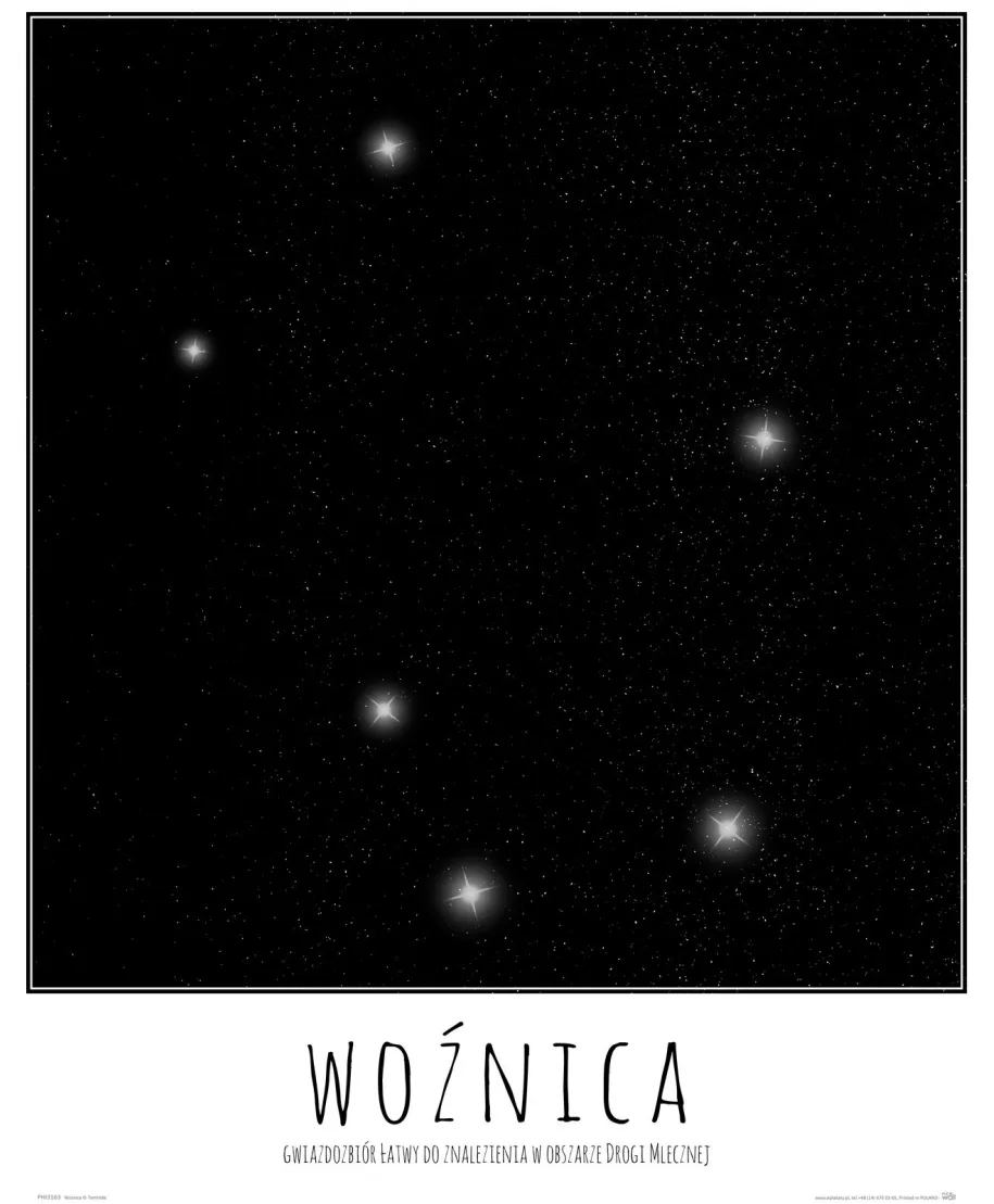 Woźnica konstelacja gwiazd z opisem - plakat