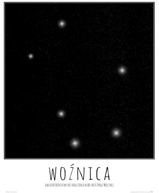 Woźnica konstelacja gwiazd z opisem - plakat