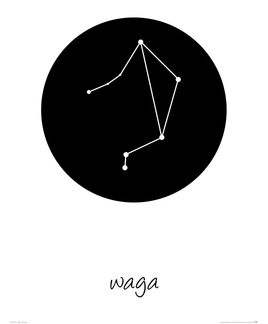 Waga konstelacja w kole - plakat