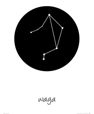 Waga konstelacja w kole - plakat