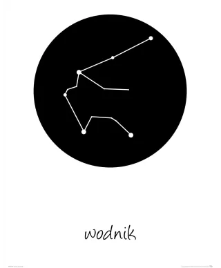 Wodnik konstelacja w kole - plakat