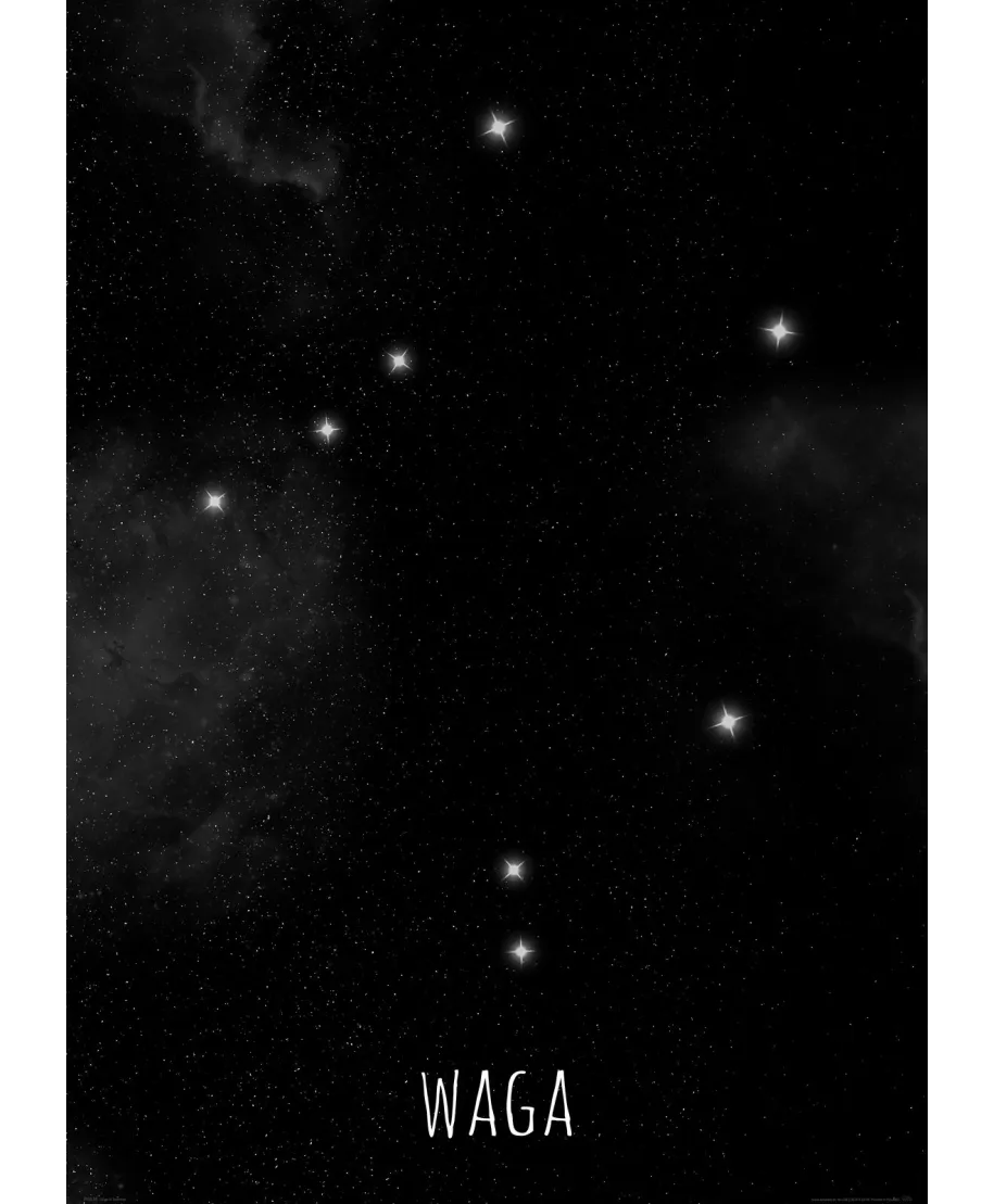 Waga konstelacja gwiazd - plakat