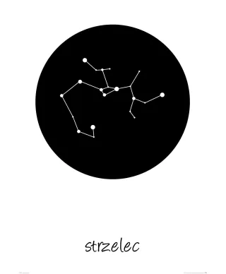 Strzelec konstelacja w kole - plakat