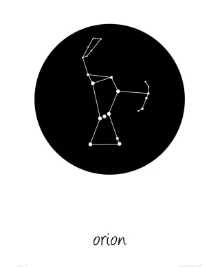Orion konstelacja w kole - plakat