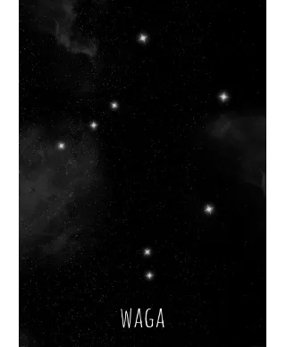 Waga konstelacja gwiazd - plakat