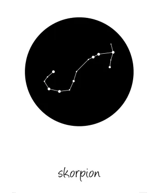 Skorpion konstelacja w kole - plakat