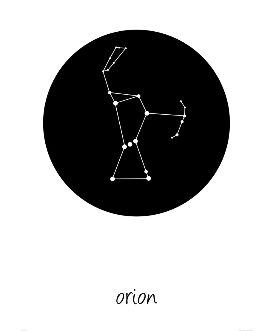 Orion konstelacja w kole - plakat