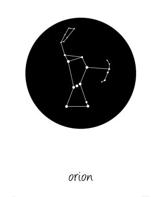 Orion konstelacja w kole - plakat