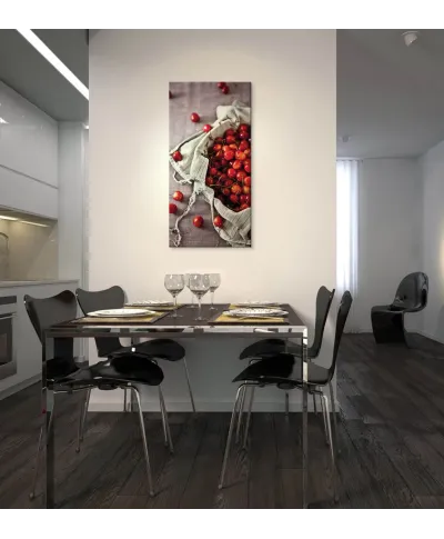 Kosz pełen wiśni - obraz na płótnie