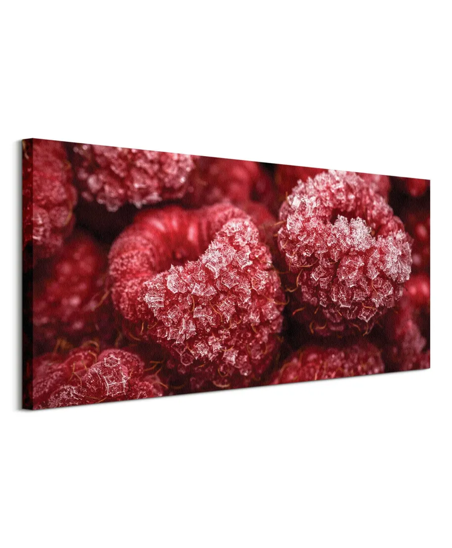 Zmrożone maliny - obraz na płótnie