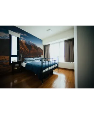 Zachód słońca w górach - fototapeta