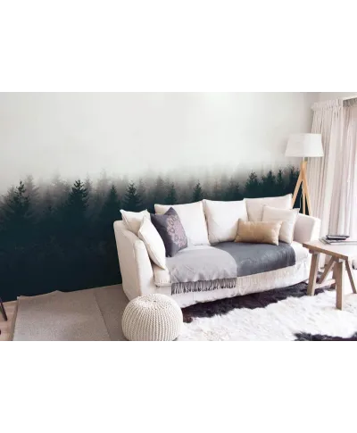 Mgła nad drzewami - fototapeta