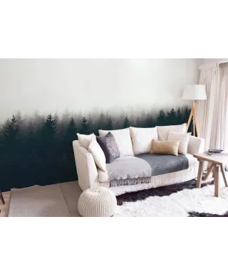 Mgła nad drzewami - fototapeta