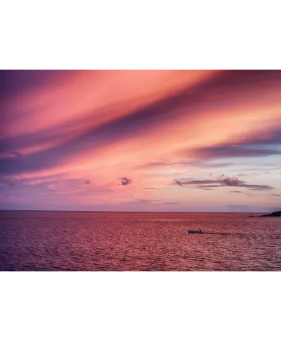 Zachód słońca nad oceanem - fototapeta