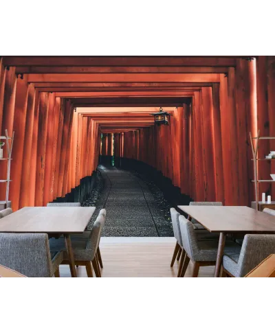 Drewniany Tunel - fototapeta