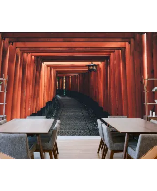 Drewniany Tunel - fototapeta